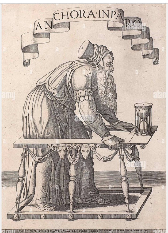 Historic Renaissance engraving connected to Anchora Inparo